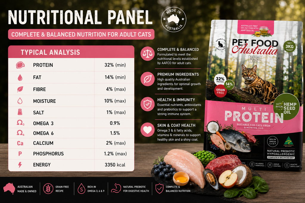 Multi-Protein Dry Cat Food — Kangaroo, Turkey, Chicken & Ocean Fish