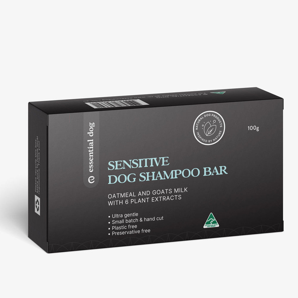 Solid dog shampoo bar with oatmeal, lavender and geranium