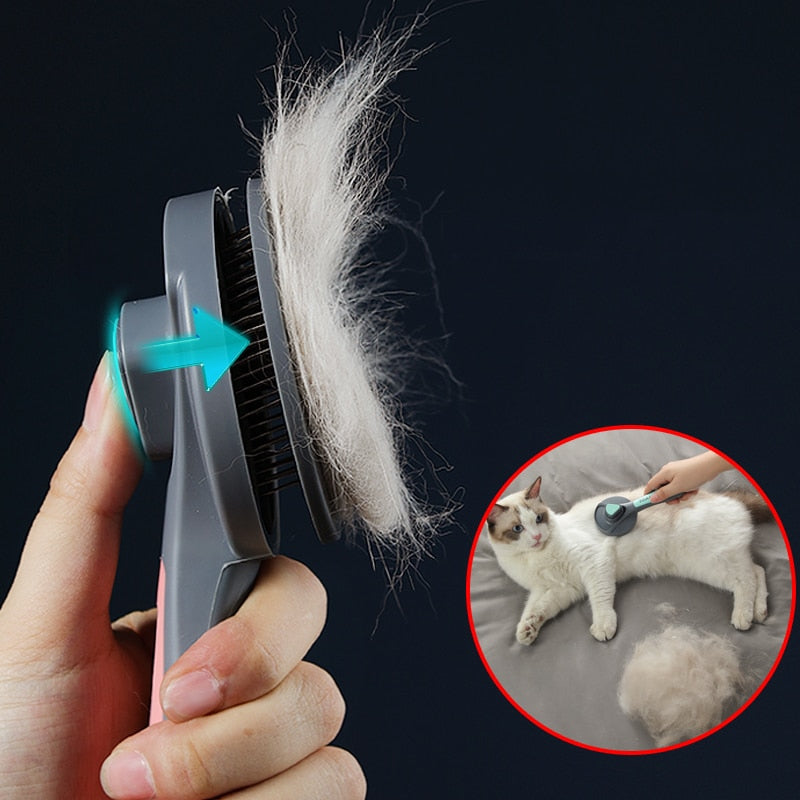 Cat Comb Dog Hair Remover Brush Pet Grooming Slicker Comb Removes Tangled  Self Cleaning Pet Supplies Accessories