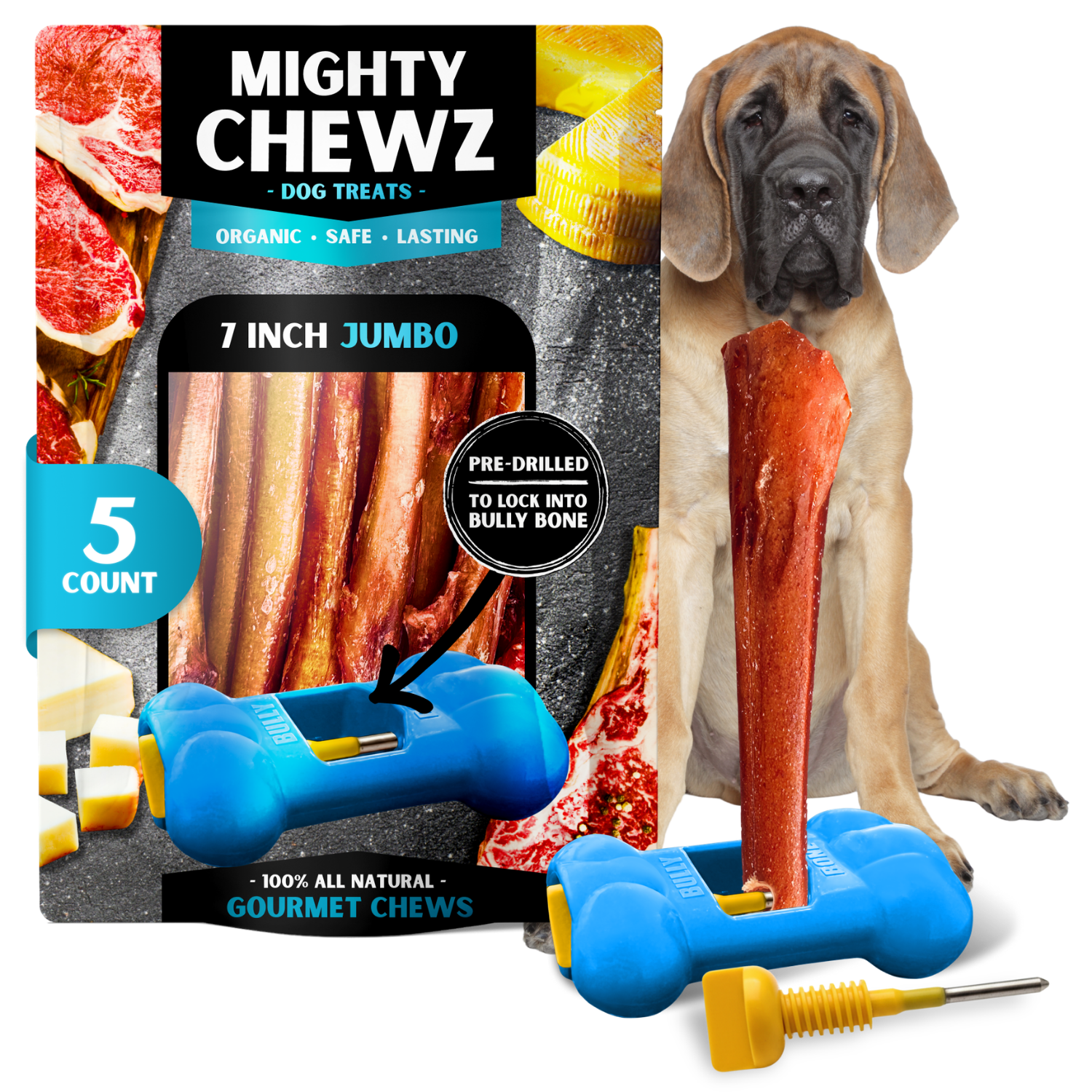 7" Jumbo Bully Sticks - Bully Bone Included