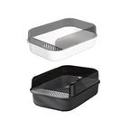 Litter Tray Box with Splash Guard and Wide Opening for Cats Open Top Design