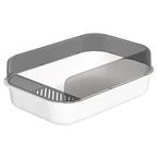 Litter Tray Box with Splash Guard and Wide Opening for Cats Open Top Design