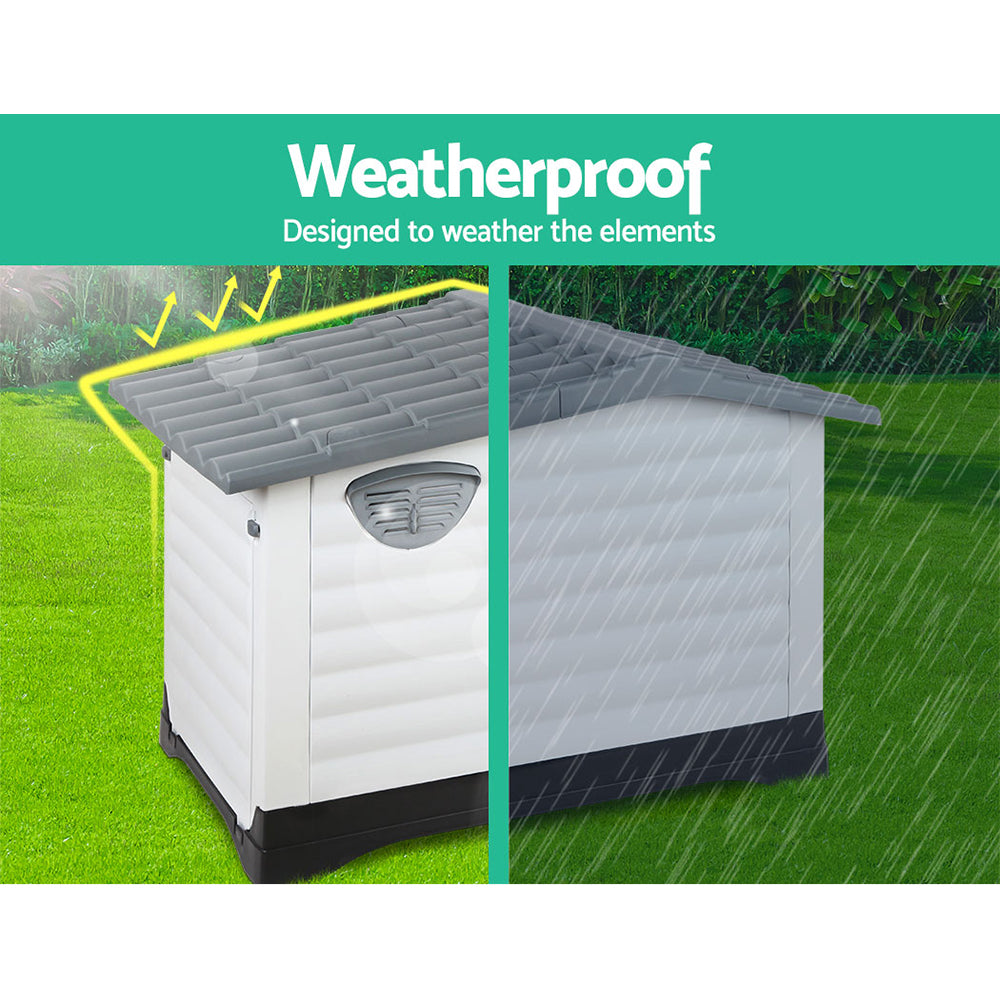 Extra-Large Plastic Dog Kennel — Grey