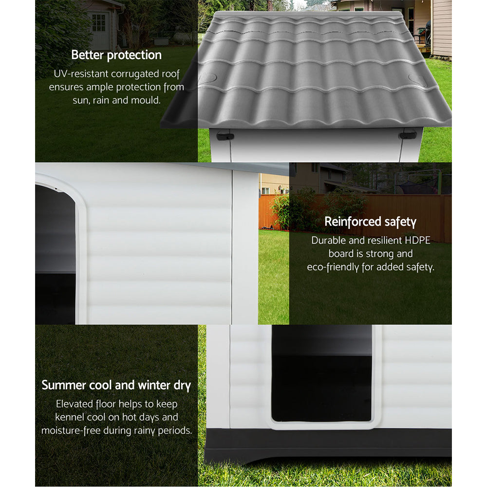 Extra-Large Plastic Dog Kennel — Grey