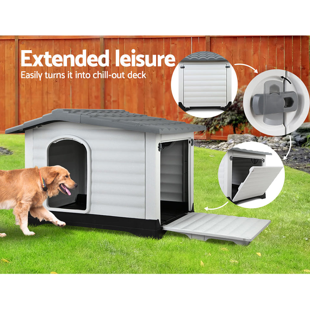 Extra-Extra-Large Plastic Pet Kennel — Grey