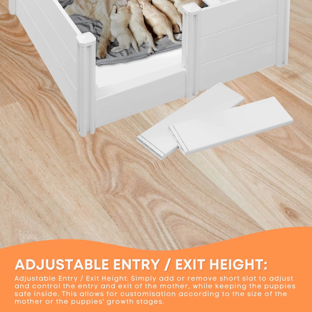PVC Whelping Box & Playpen Kit with Anti-Crush Rails — 1.9m × 0.95m