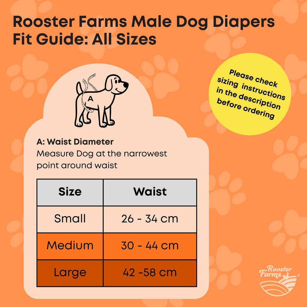 Washable Male Dog Wraps — Large, 3 Pack