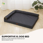 Rooster Farms Supportive Dog Bed XL Grey - Egg Crate Foam Waterproof Mattress