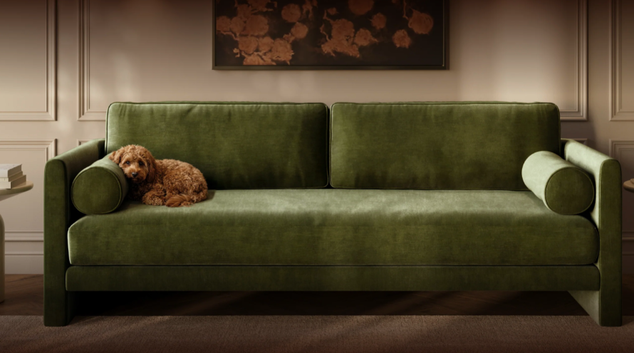 Belvedere Samt-Chaiselongue für Haustiere | Designer-Haustiermöbel