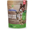Single-ingredient freeze-dried pet treats in resealable pouch