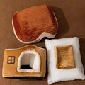NNEOBA Foldable Soft Pet House And Bed Detachable Cave-Style Nest Brown