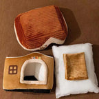 NNEOBA Foldable Soft Pet House And Bed Detachable Cave-Style Nest Brown