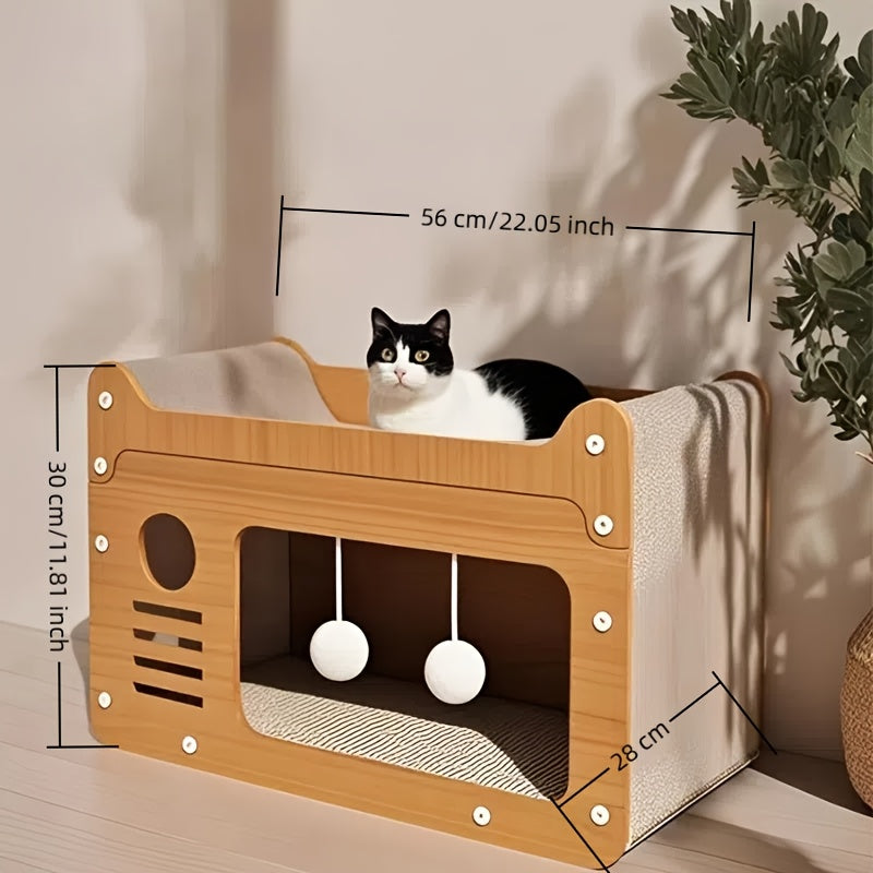 2-in-1 Wall Cat Bed and Scratching Post
