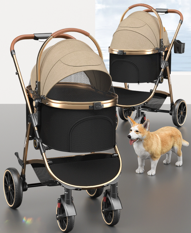 Hunde-Reisebuggy DeLuxe, Größe M – Aluminium