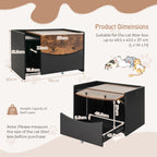 NNECW Cat Litter Box Enclosure with Pull-out Drawer and Rolling Caster
