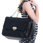 Designer Black Quilted Dog Cat Pet Carrier