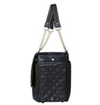 Designer Black Quilted Dog Cat Pet Carrier
