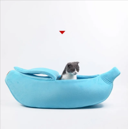 Bananen-Haustierbett – Kuscheliger Schlafsack für Katzen und Hunde