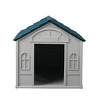 Indoor/Outdoor Plastic Dog Kennel — XL Blue