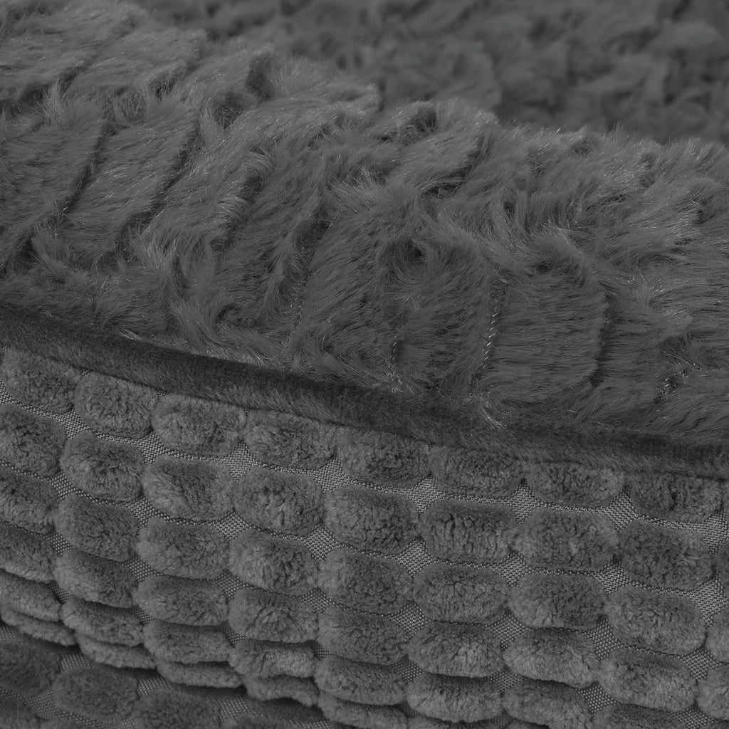 Pawz Orthopedic Plush Dog Bed Soft Washable Pet Bed Grey Cosy Cushion M Size
