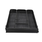 PaWz 8 Panel Pet Dog Playpen Puppy Exercise Black 24 inch