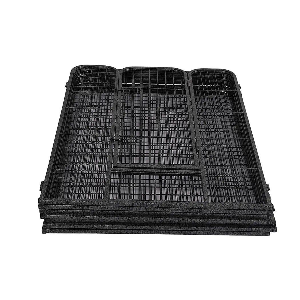 PaWz 8 Panel Pet Dog Playpen Puppy Exercise Black 24 inch