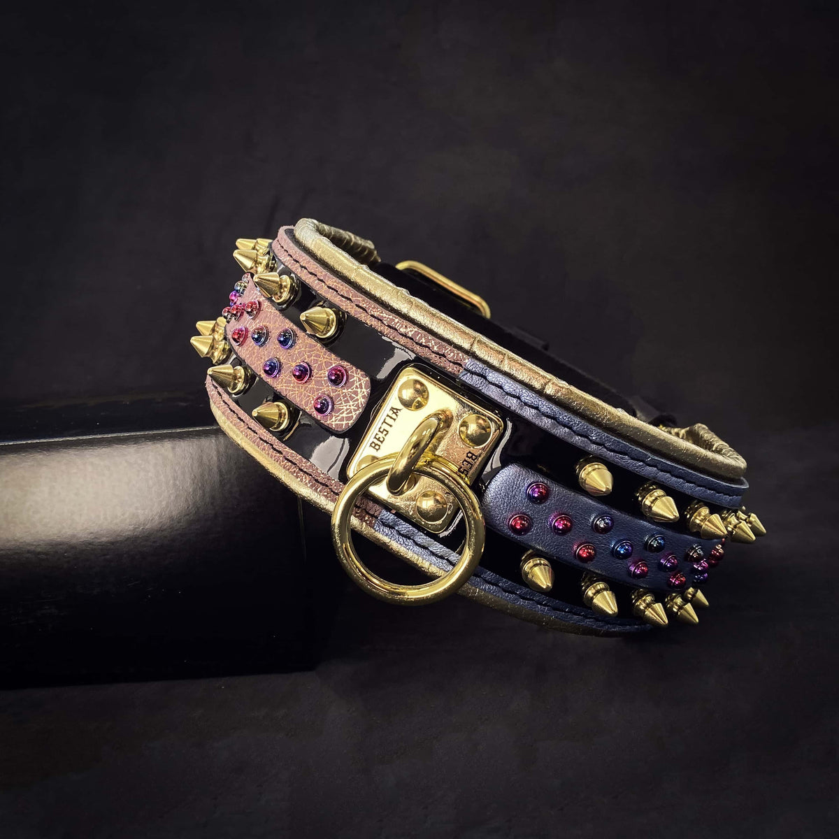 Candy Leather Dog Collar — Black