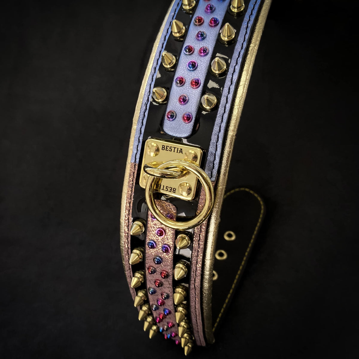 Candy Leather Dog Collar — Black
