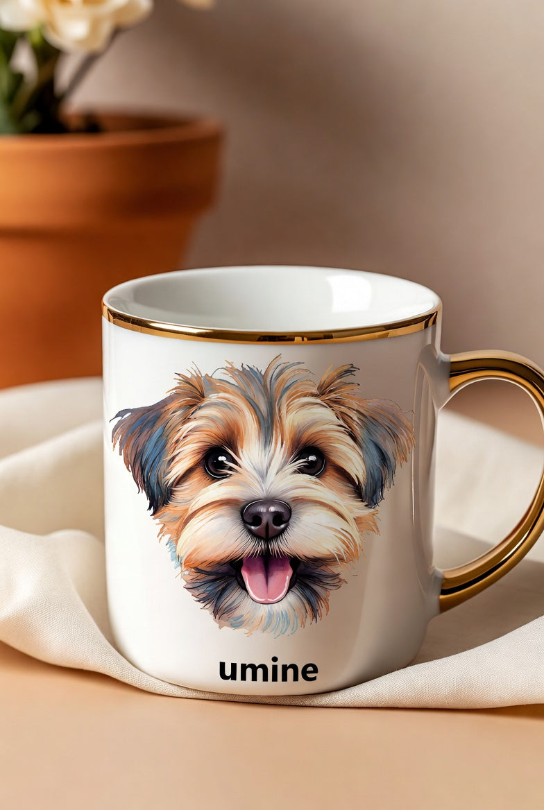 Keramiktasse mit Haustierporträt | Personalisiertes Haustiergeschenk