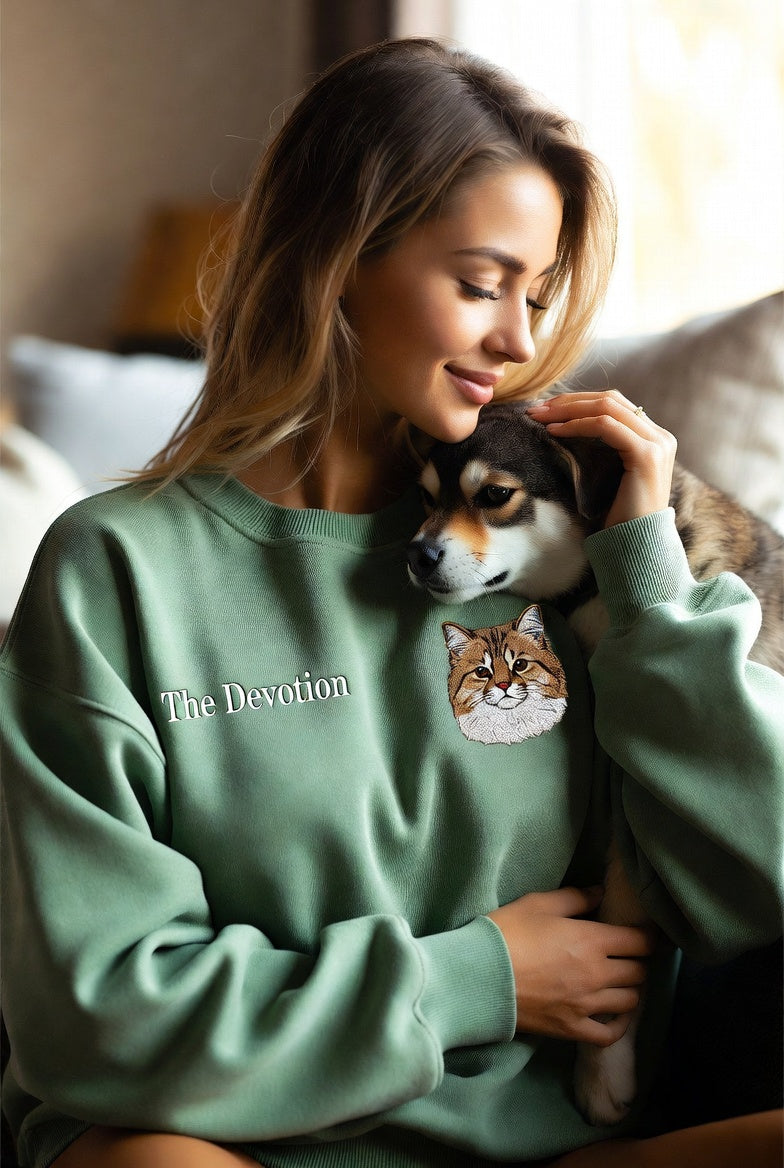 Devotion besticktes Haustier-Eltern-Sweatshirt | Personalisiert