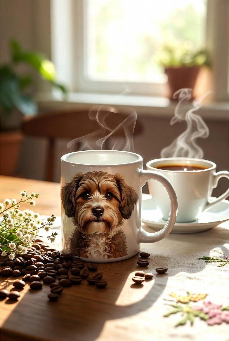 Keramiktasse mit Haustierporträt | Personalisiertes Haustiergeschenk