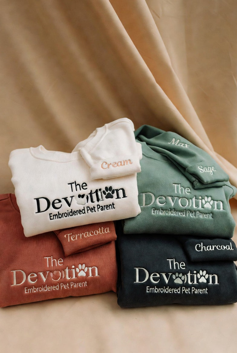 Devotion besticktes Haustier-Eltern-Sweatshirt | Personalisiert