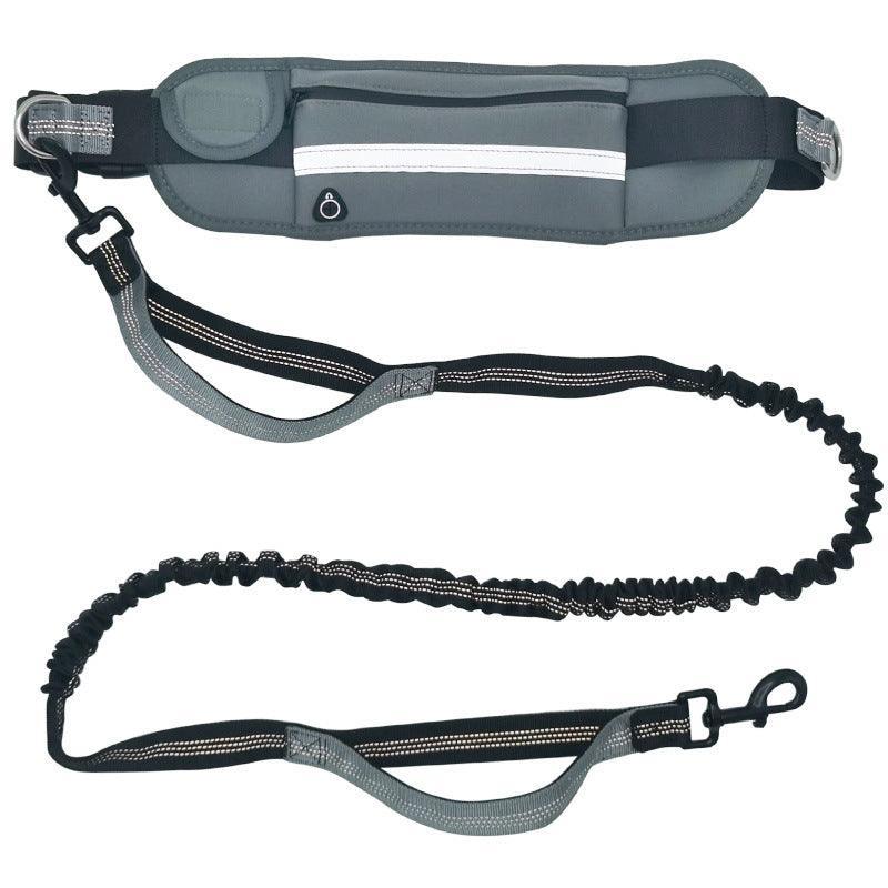 Hands Free Dog Leash Adjustable Lead with Waist Belt Bag for Walking Jogging Running