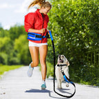 Hands Free Dog Leash Adjustable Lead with Waist Belt Bag for Walking Jogging Running