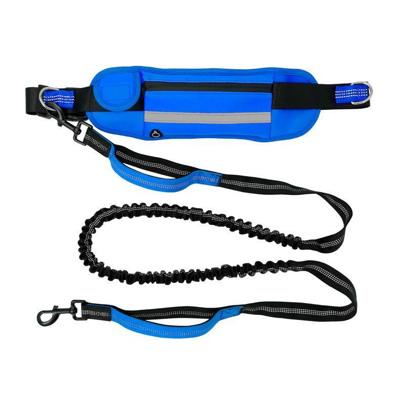 Hands Free Dog Leash Adjustable Lead with Waist Belt Bag for Walking Jogging Running