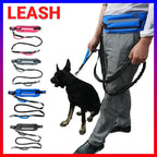 Hands Free Dog Leash Adjustable Lead with Waist Belt Bag for Walking Jogging Running