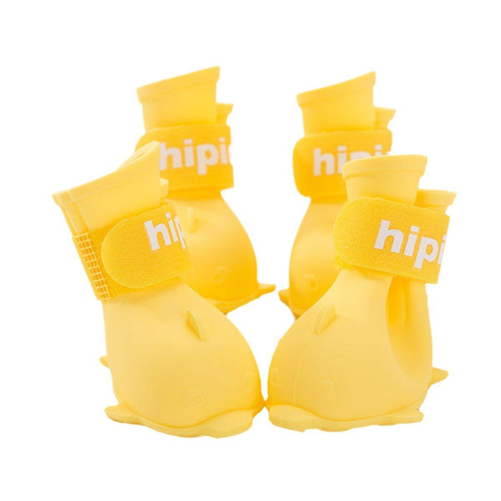 4pcs Cartoon Pet Rain Boots Waterproof Non-Slip Wear-Resistant Shoes for Dogs