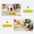 Plush Cartoon Duck Dog Toy Interactive Squeaky Pet Toy Durable Fun Chew Toy-3