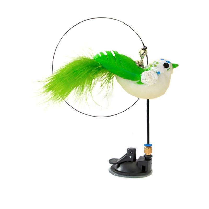 Bird Teaser Wand Cat Toy with Suction Cup