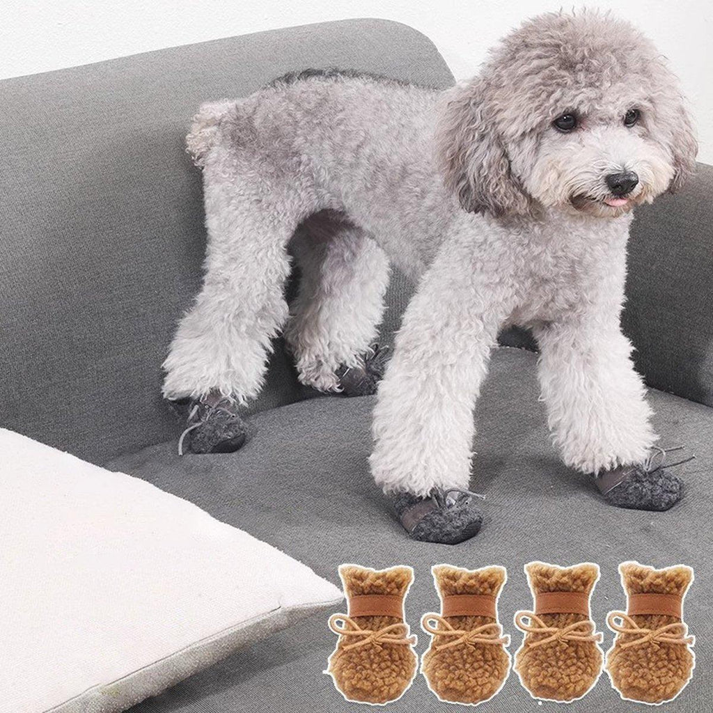 Winter Pet Dog Snow Boots Teddy Puppy Non-Slip Cotton Shoes Warm Puppy Foot