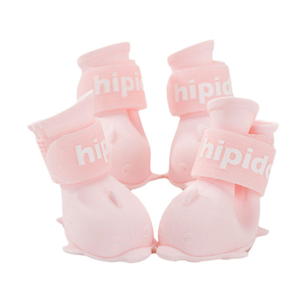 4pcs Cartoon Pet Rain Boots Waterproof Non-Slip Wear-Resistant Shoes for Dogs
