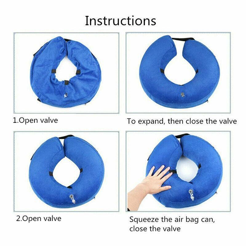 Blue Pet Dog Inflatable Soft Healing Collar Cone Wound Medical Cat Protective Jackets