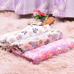 Large Size Pet Mat Paw Print Cat Dog Puppy Fleece Soft Pet Blanket Bed Cushion