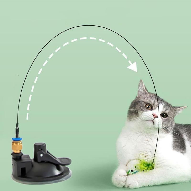 Bird Teaser Wand Cat Toy with Suction Cup