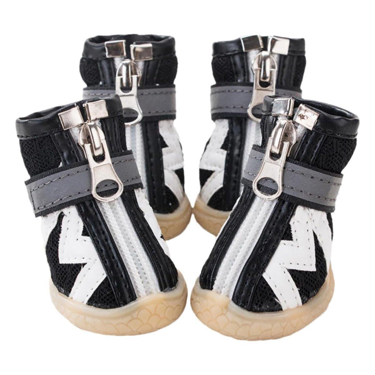 4PCS Breathable Soft Soled Dog Shoes for Small Dogs Four Seasons Pet Footwear