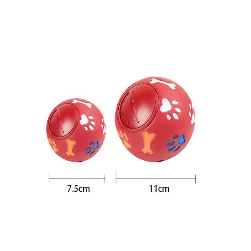 11cm Dog Pet Fun Tough-Treat Ball Tumbler Mental Food Dispenser Feeder Puzzle Toy
