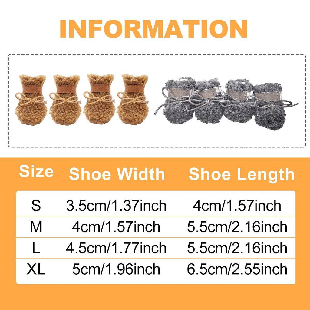 Winter Pet Dog Snow Boots Teddy Puppy Non-Slip Cotton Shoes Warm Puppy Foot