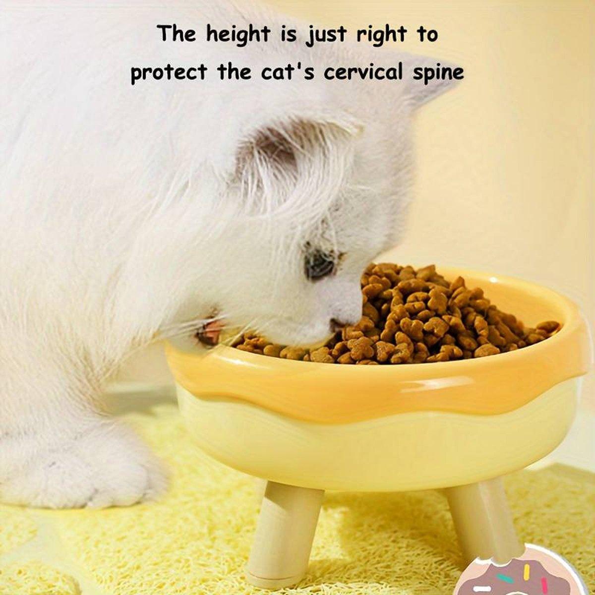 Cat Food Water Bowl Non Slip Raised Pet Feeding Dish Elevated Feeder Cats