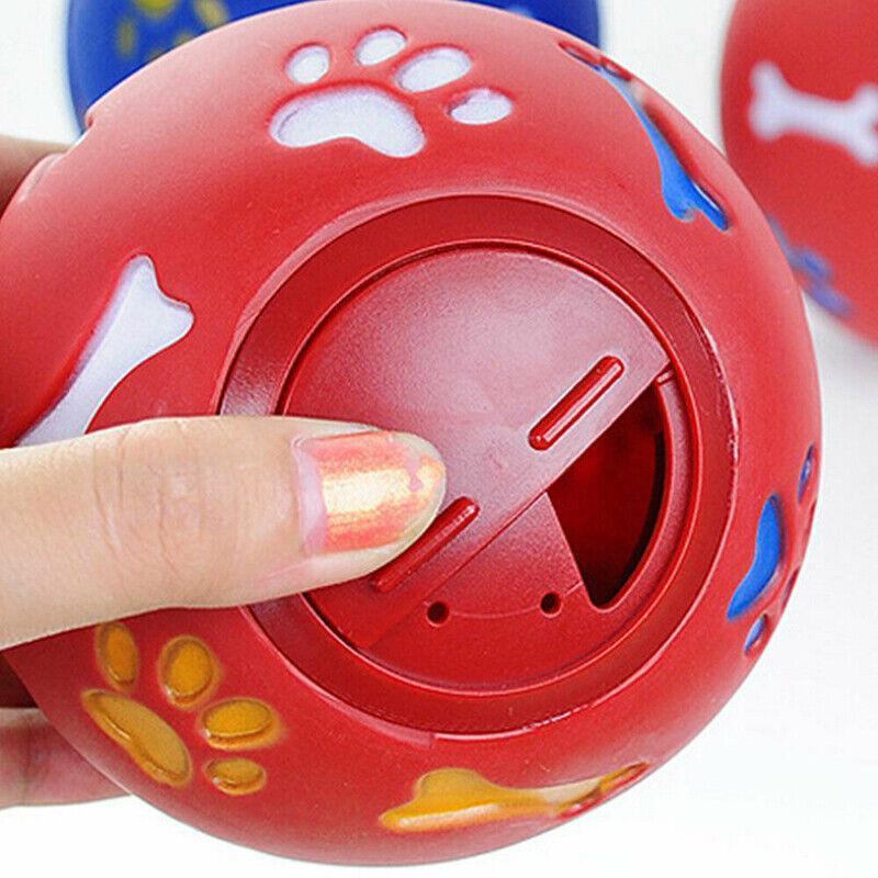 11cm Dog Pet Fun Tough-Treat Ball Tumbler Mental Food Dispenser Feeder Puzzle Toy
