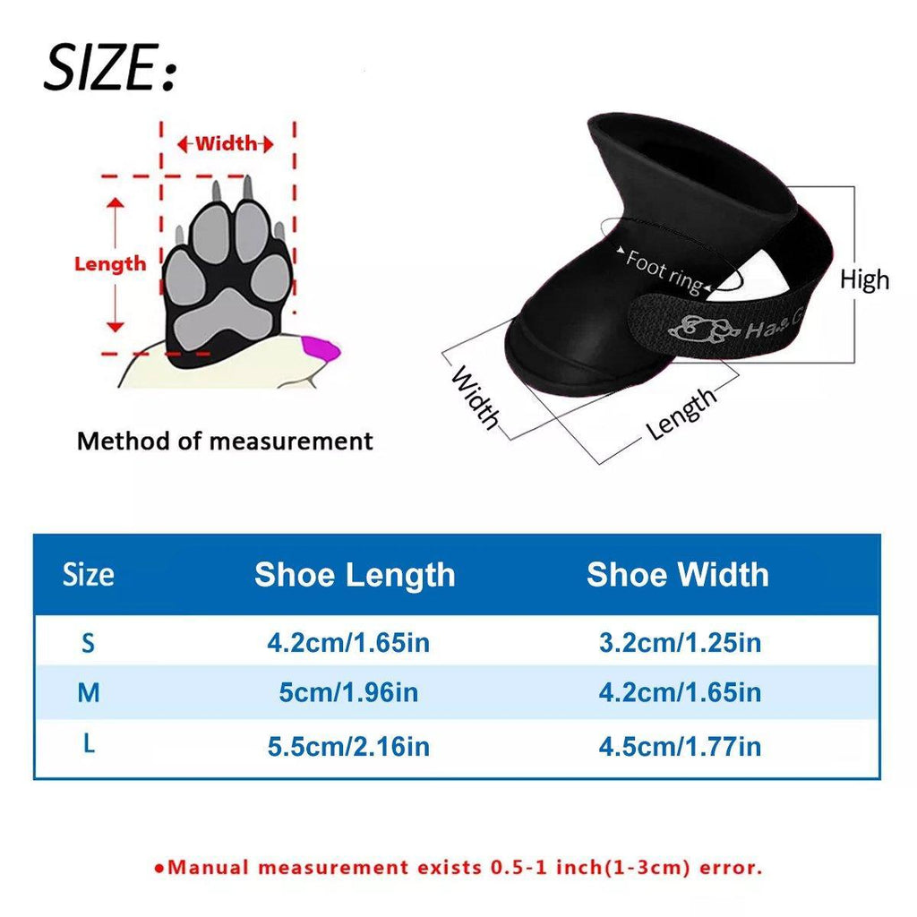 4pcs Cartoon Boots Pet Rain Shoes Waterproof Non-Slip Wear-Resistant Dog Shoes